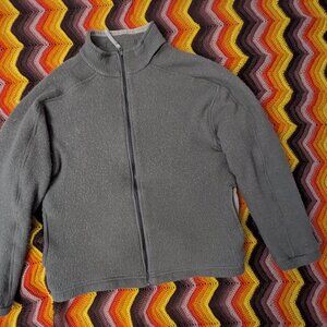 XL Orvis Full Zip Sweater Jacket Wool Blend Fleece Lined Lodge Green h154